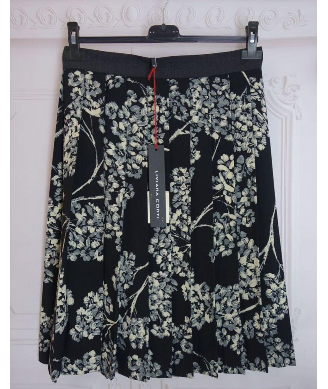 LIVIANA CONTI Черная вискозная юбка миди, фото 7