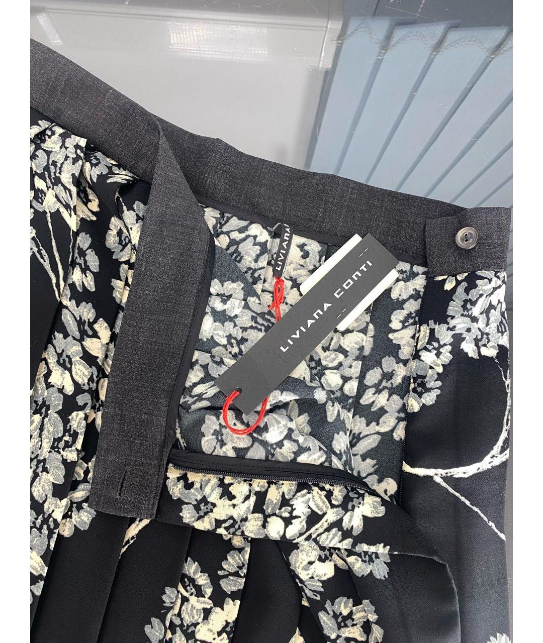 LIVIANA CONTI Черная вискозная юбка миди, фото 3