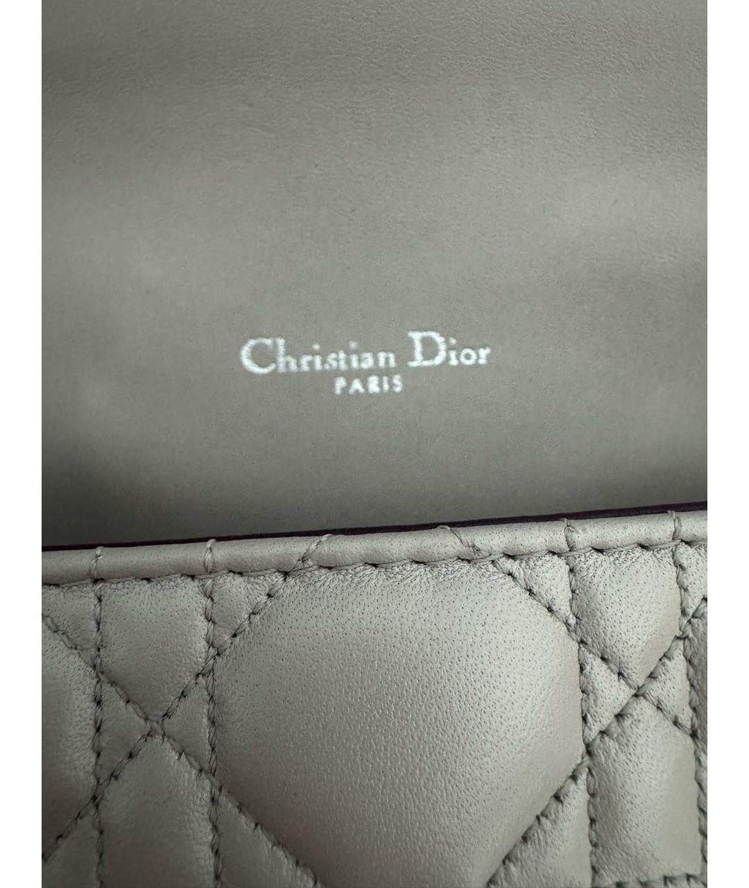 CHRISTIAN DIOR Серая кожаная сумка через плечо, фото 5