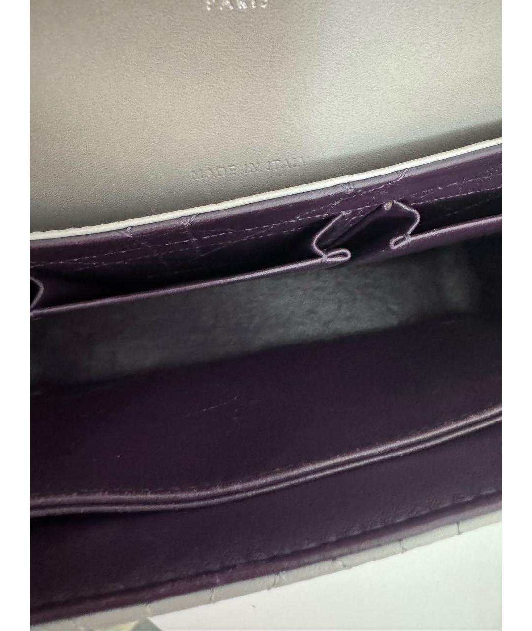 CHRISTIAN DIOR Серая кожаная сумка через плечо, фото 6