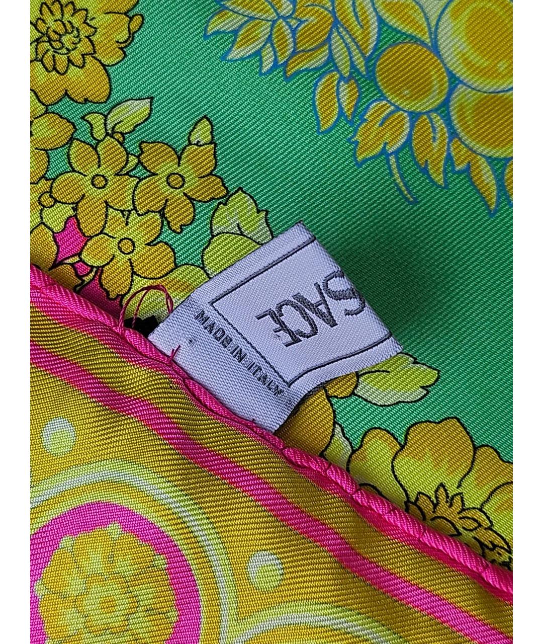 VERSACE Желтый шелковый платок, фото 6