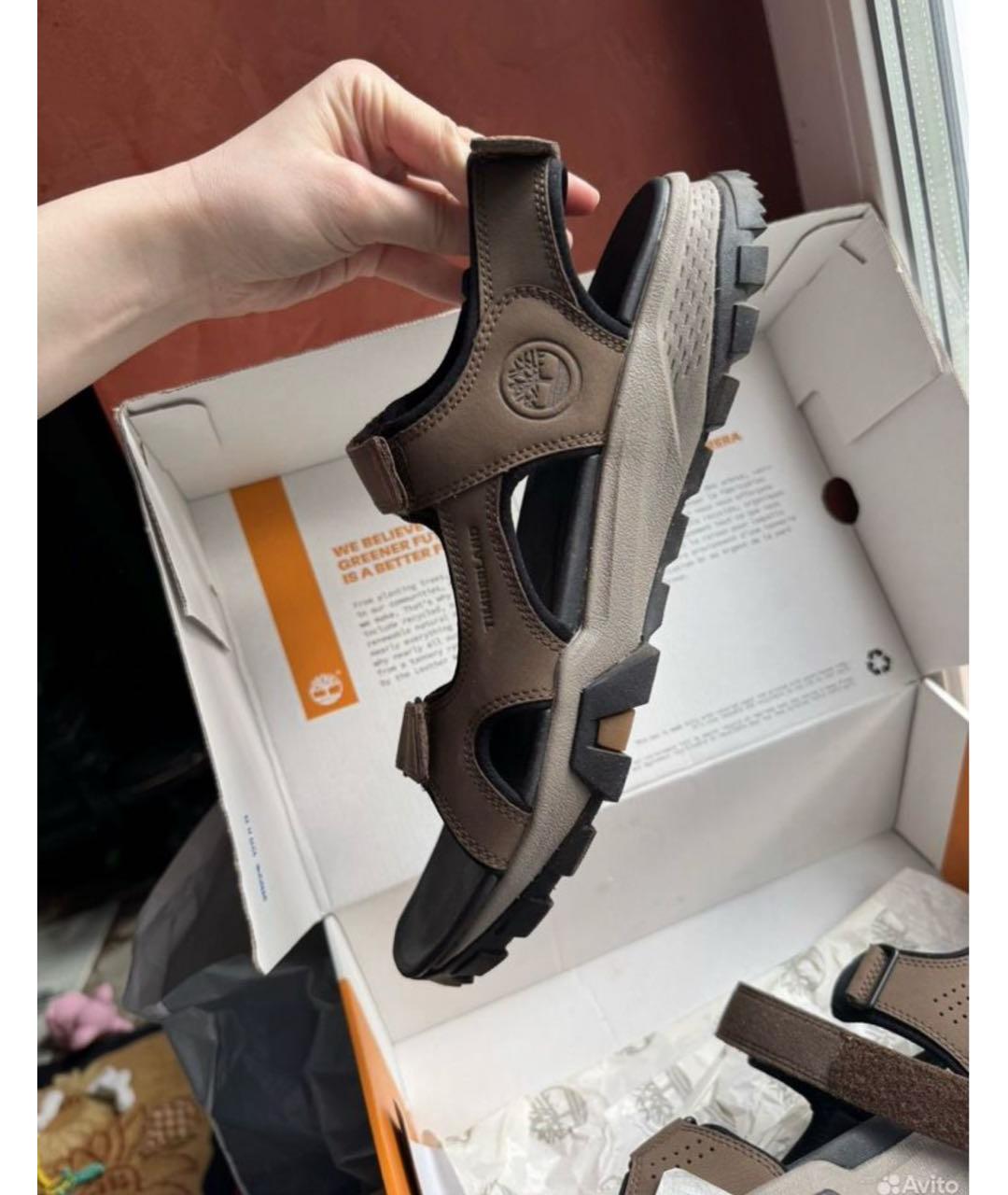 TIMBERLAND Коричневые кожаные сандалии, фото 9