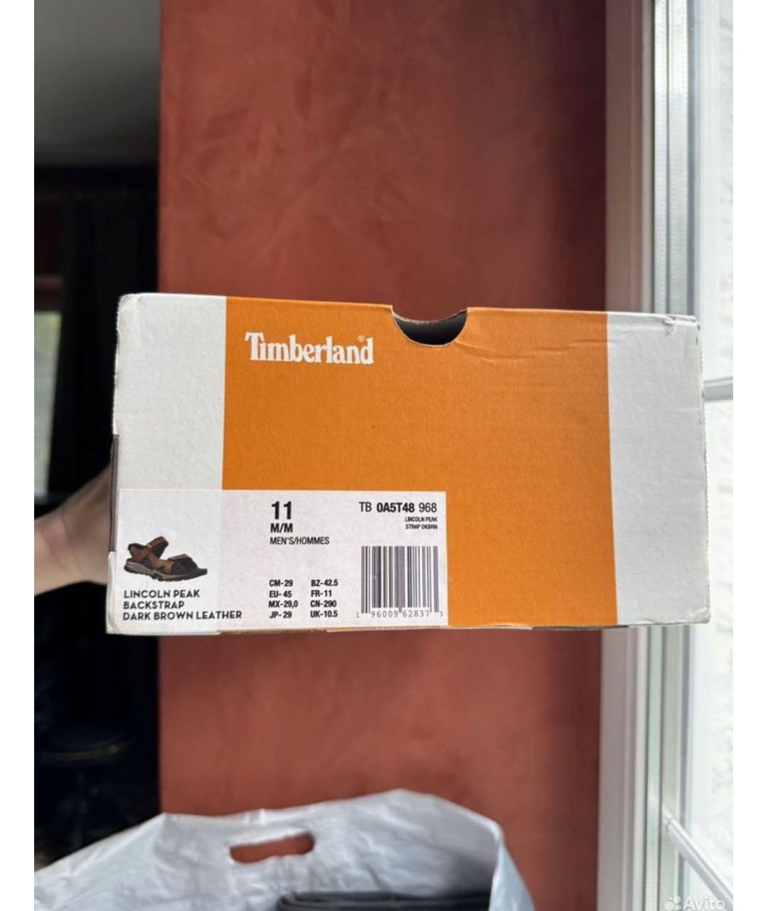 TIMBERLAND Коричневые кожаные сандалии, фото 7