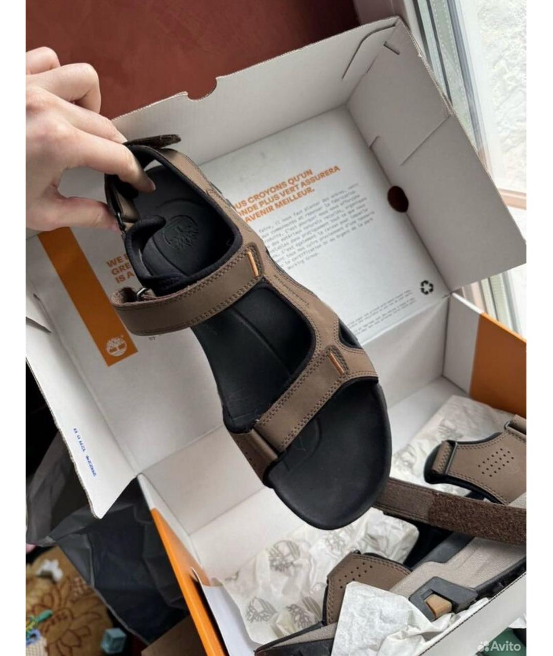 TIMBERLAND Коричневые кожаные сандалии, фото 6