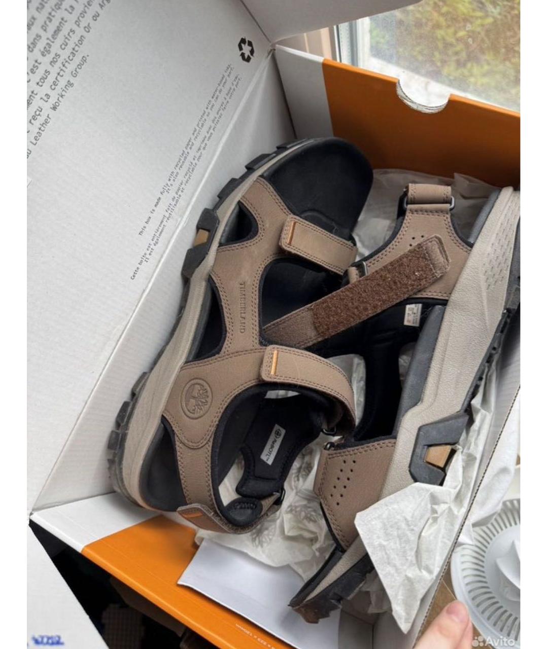 TIMBERLAND Коричневые кожаные сандалии, фото 5