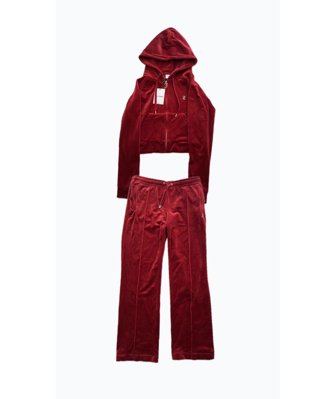 JUICY COUTURE Красный велюровый спортивные костюмы, фото 8