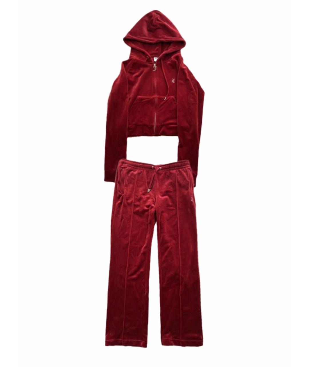 JUICY COUTURE Красный велюровый спортивные костюмы, фото 1