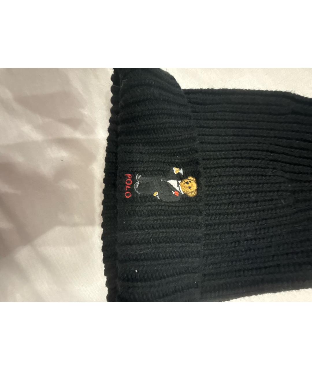 POLO RALPH LAUREN Черная шерстяная шапка, фото 3