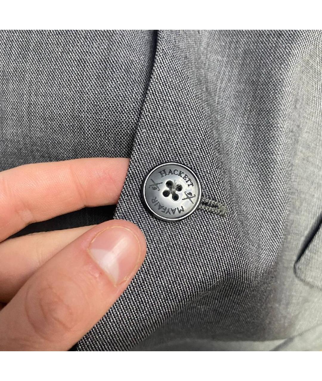 HACKETT Антрацитовый шерстяной пиджак, фото 9