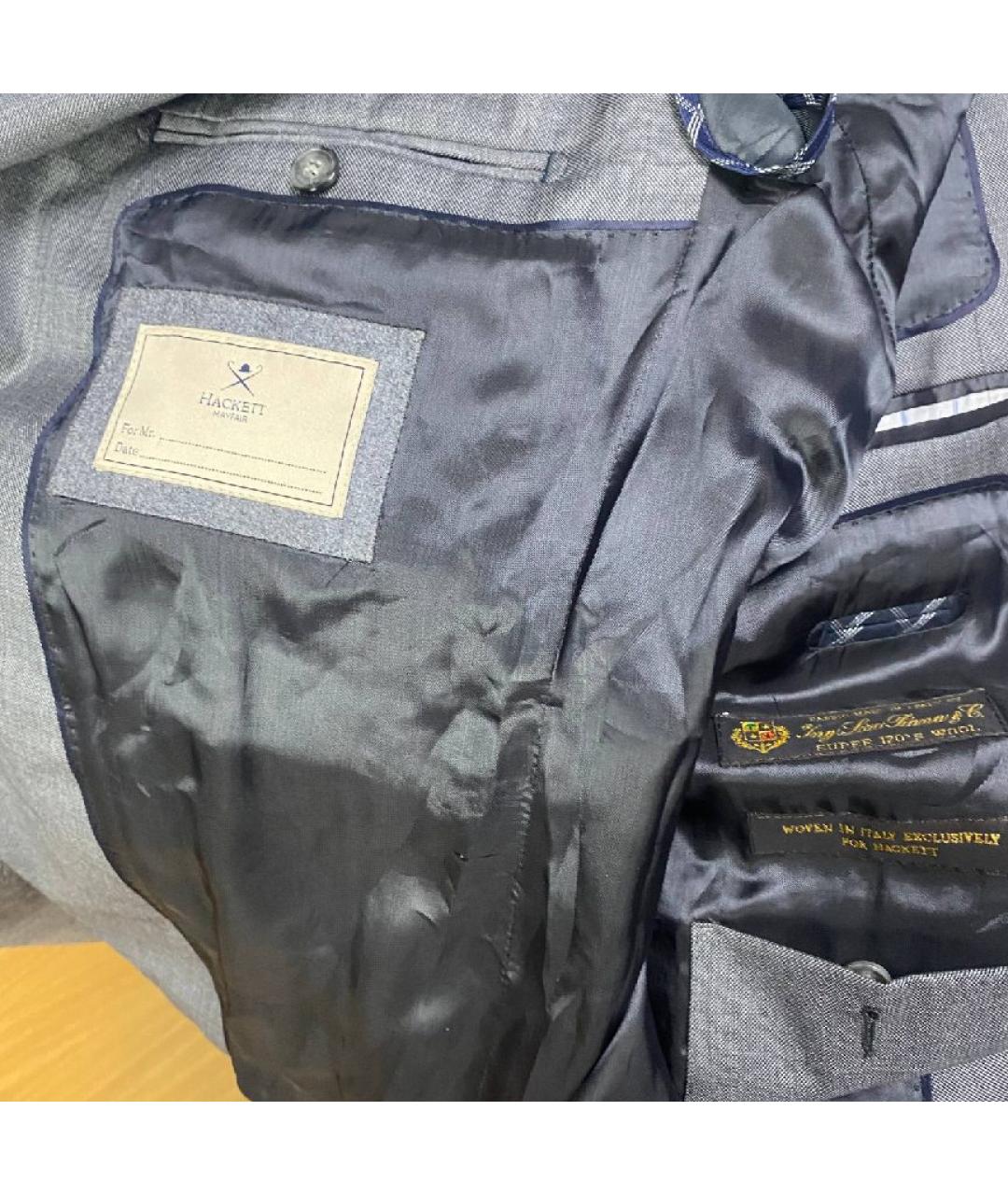 HACKETT Антрацитовый шерстяной пиджак, фото 7