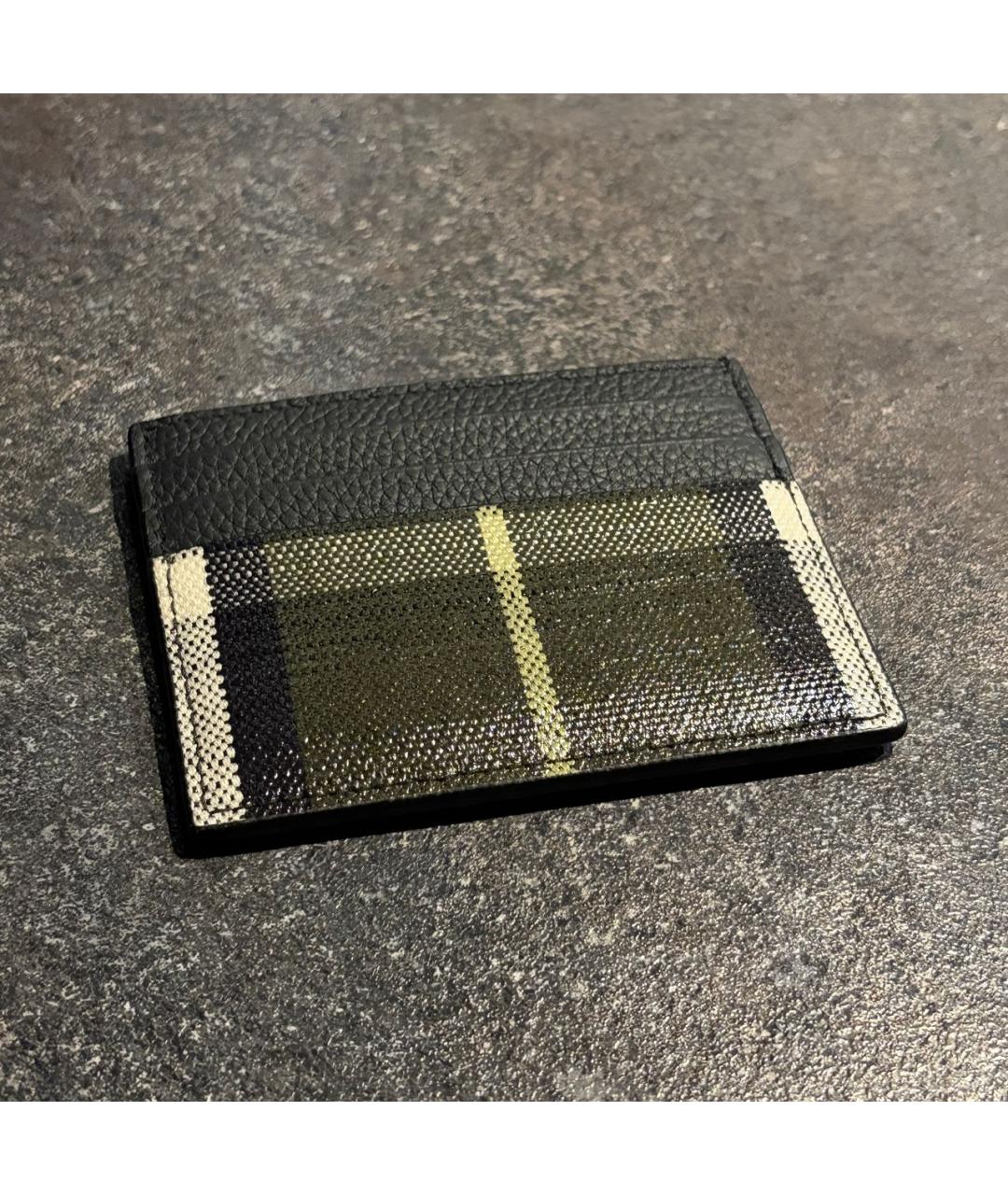 BURBERRY Черный кожаный кардхолдер, фото 5