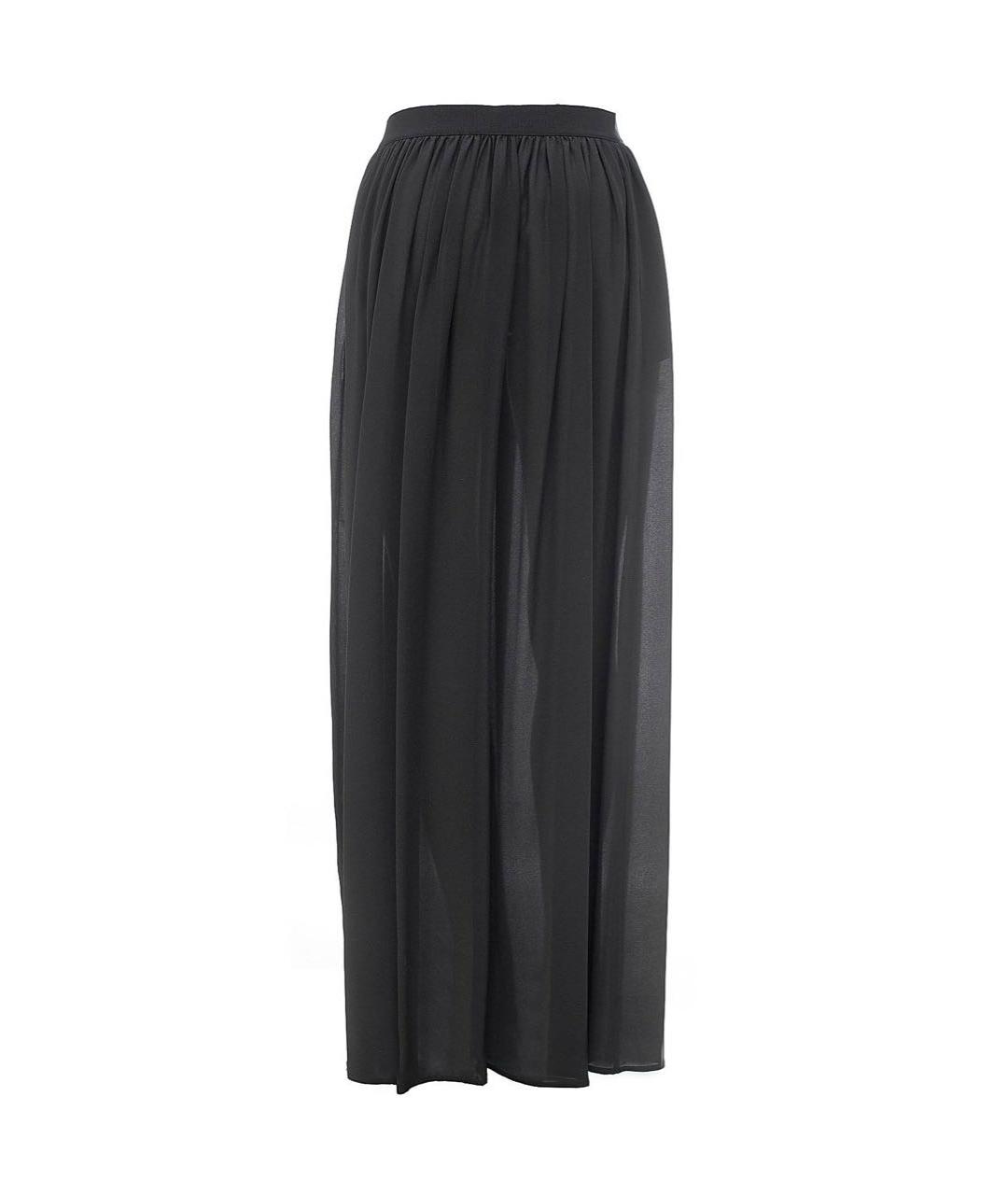 LIVIANA CONTI Черная шелковая юбка макси, фото 2