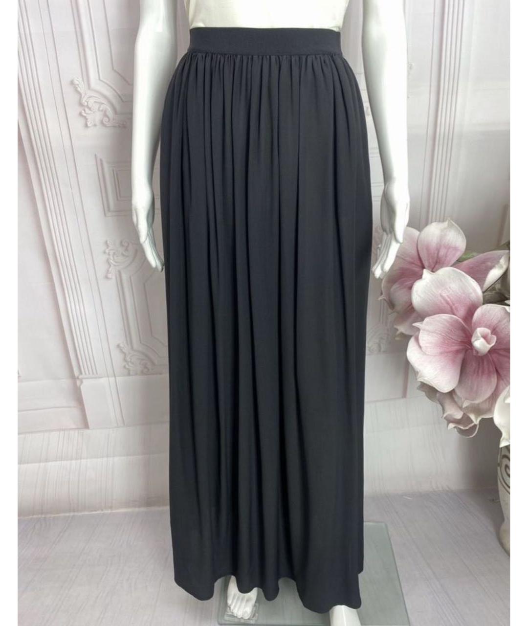 LIVIANA CONTI Черная шелковая юбка макси, фото 6