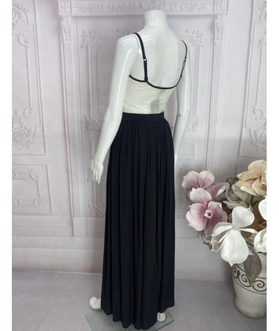 LIVIANA CONTI Черная шелковая юбка макси, фото 7