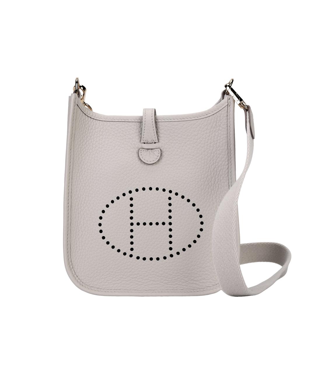 HERMES Белая кожаная сумка через плечо, фото 1