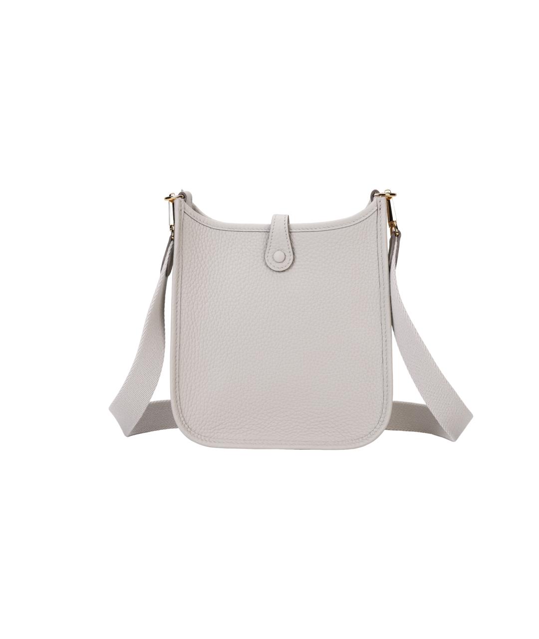 HERMES Белая кожаная сумка через плечо, фото 3