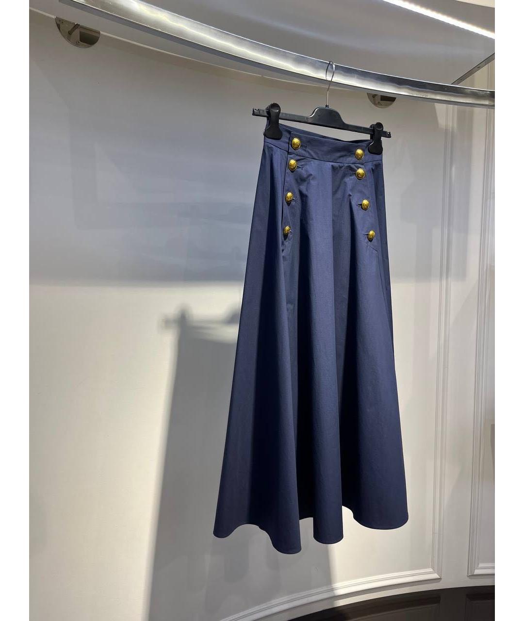 ALEXANDER TEREKHOV Темно-синяя юбка миди, фото 3