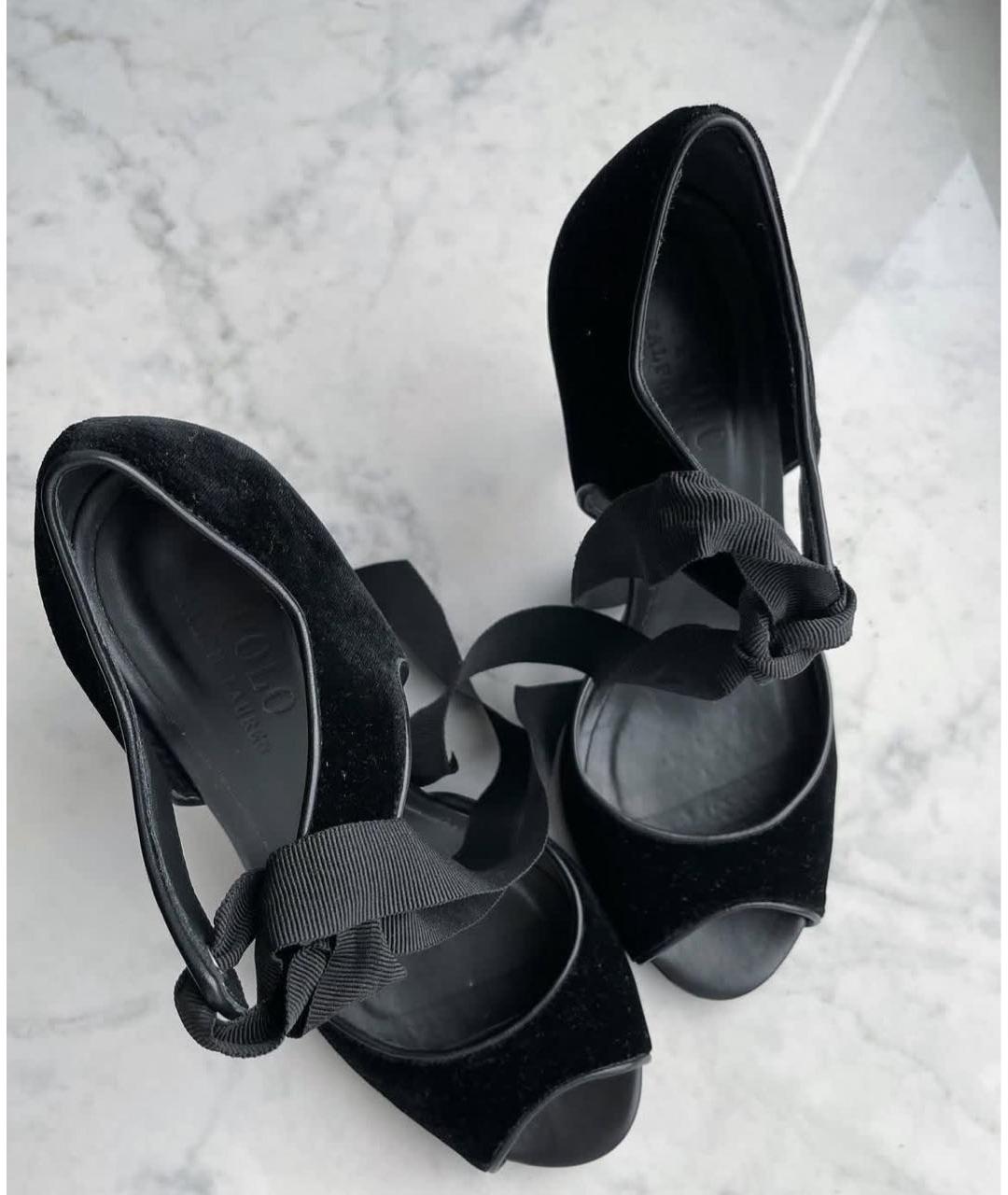 POLO RALPH LAUREN Черные бархатные туфли, фото 5