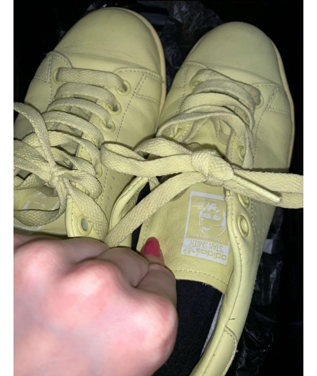 ADIDAS X RAF SIMONS Желтые кожаные низкие кроссовки / кеды, фото 6