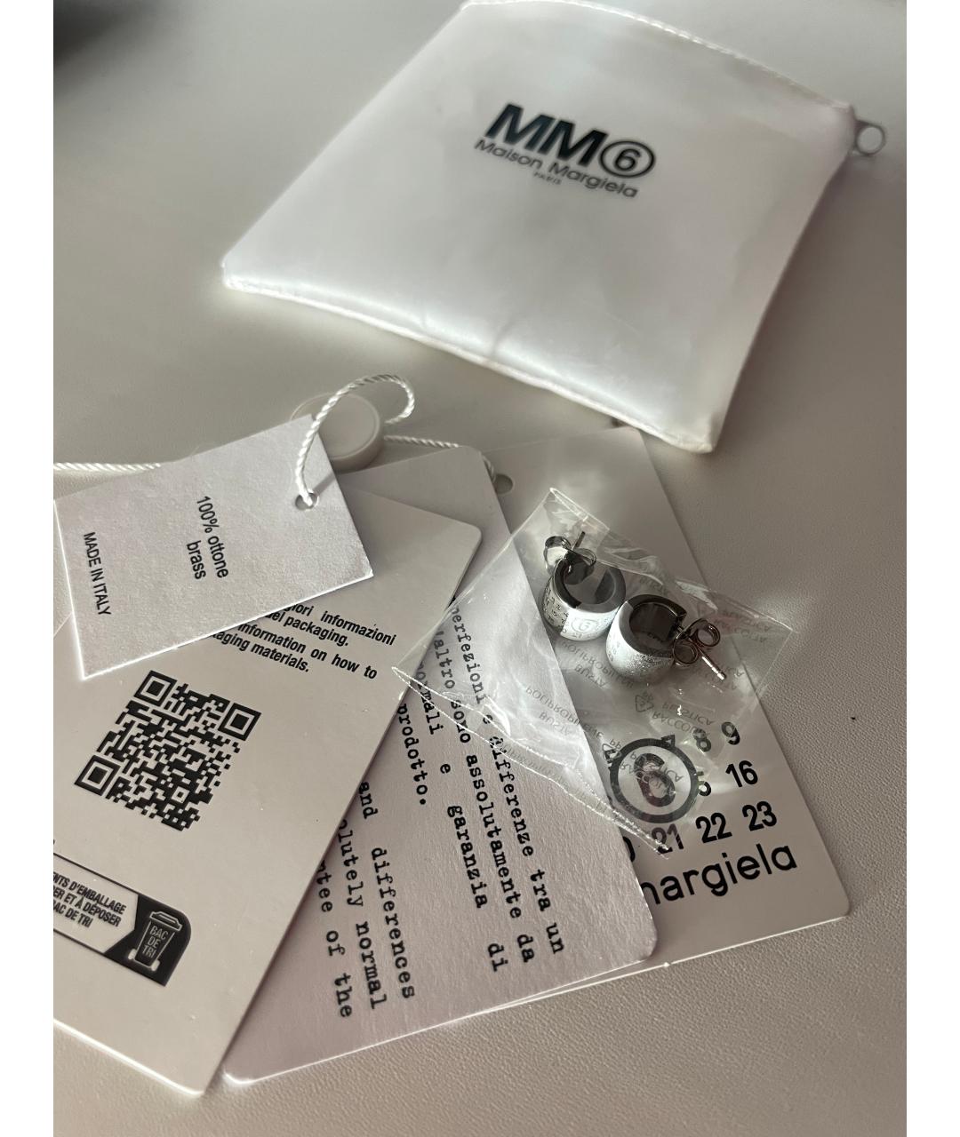MM6 MAISON MARGIELA Белые латунные серьги, фото 6