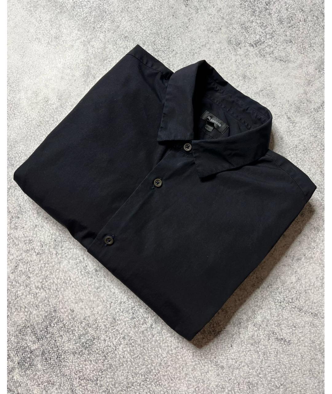 JIL SANDER Черная хлопковая классическая рубашка, фото 2