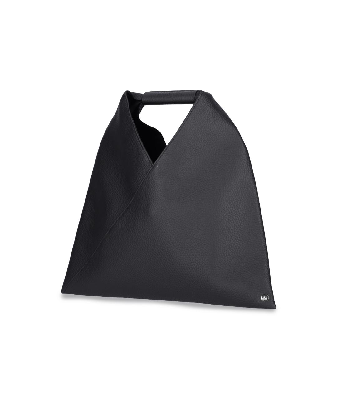 MM6 MAISON MARGIELA Черная кожаная сумка тоут, фото 2