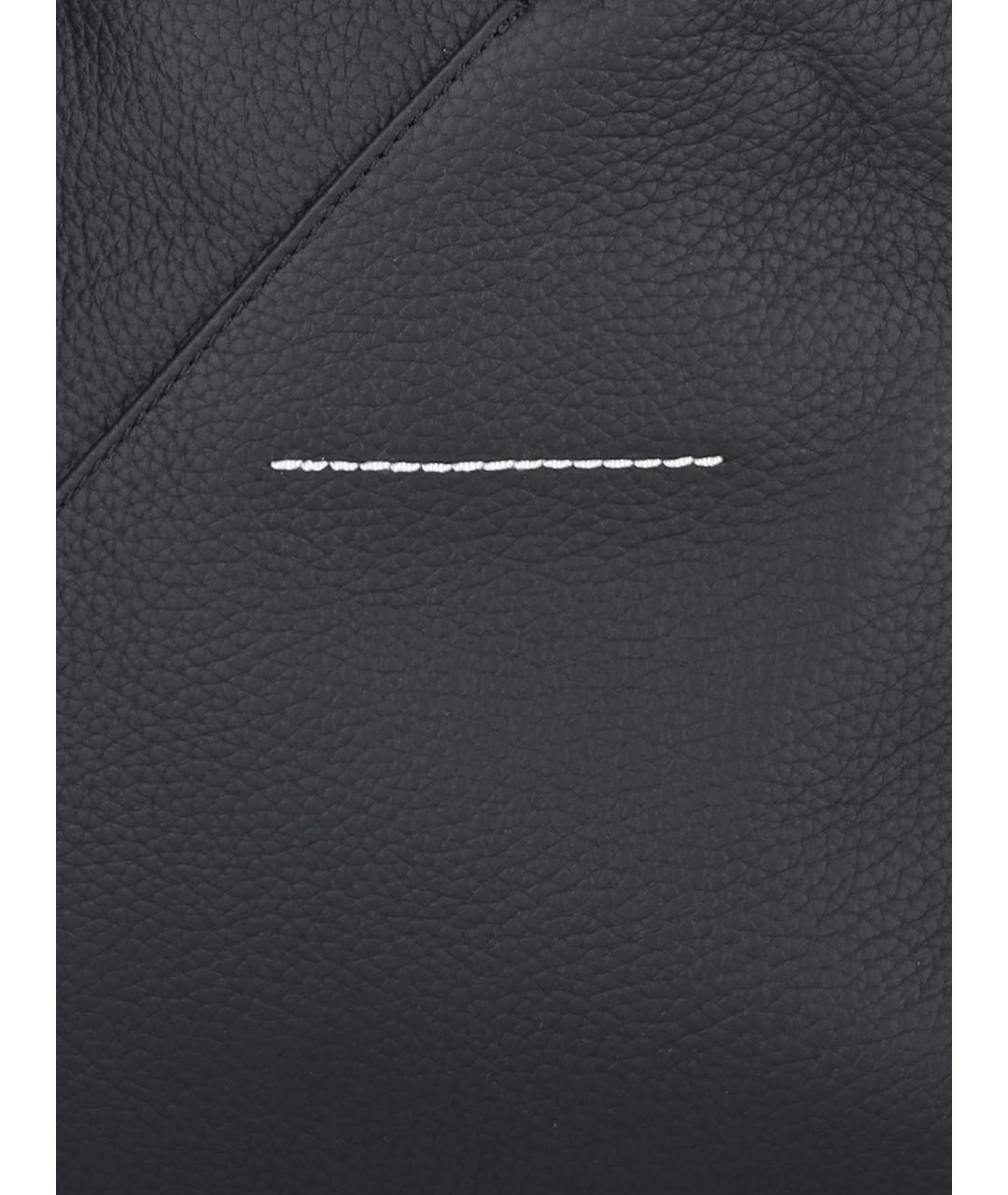 MM6 MAISON MARGIELA Черная кожаная сумка тоут, фото 4