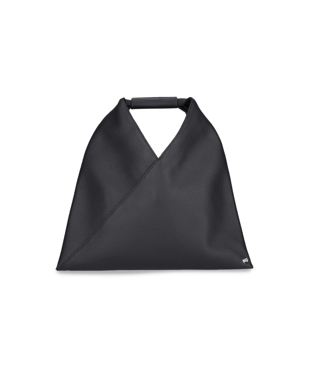 MM6 MAISON MARGIELA Черная кожаная сумка тоут, фото 1