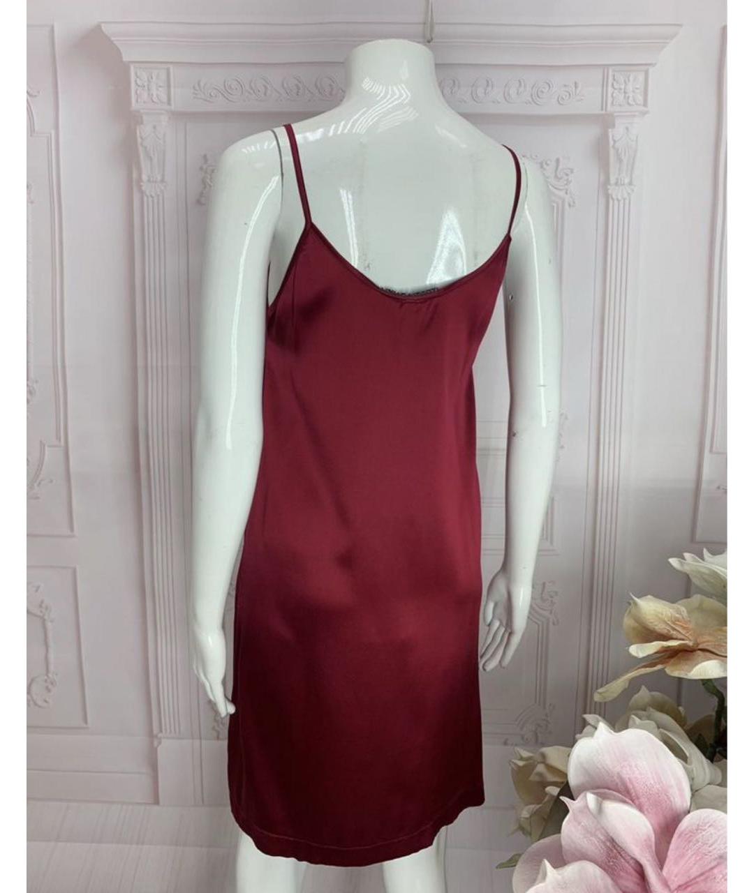 LIVIANA CONTI Бордовое шелковое коктейльное платье, фото 5