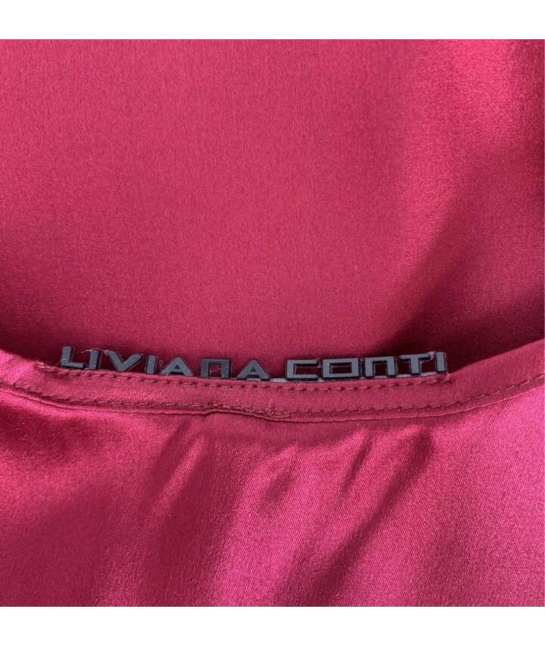 LIVIANA CONTI Бордовое шелковое коктейльное платье, фото 3