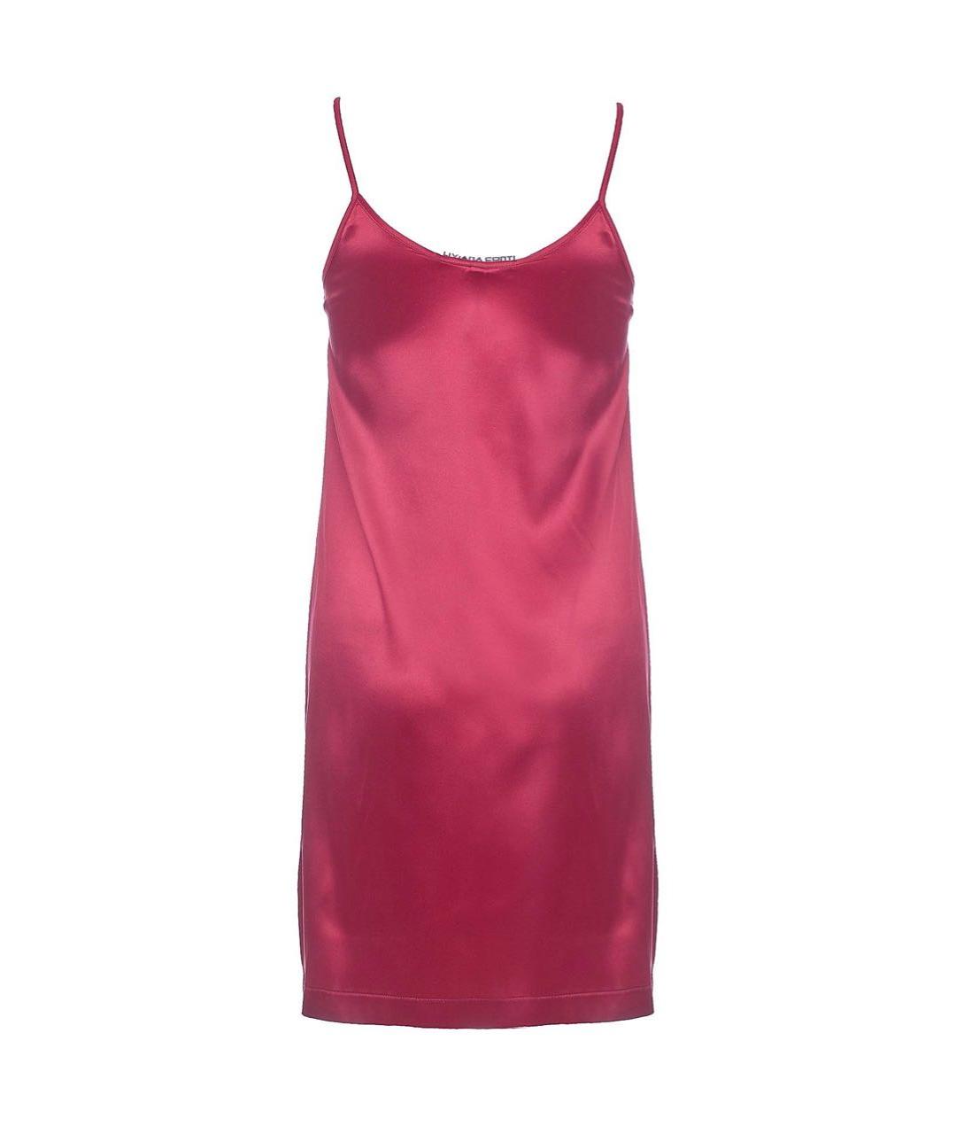 LIVIANA CONTI Бордовое шелковое коктейльное платье, фото 2