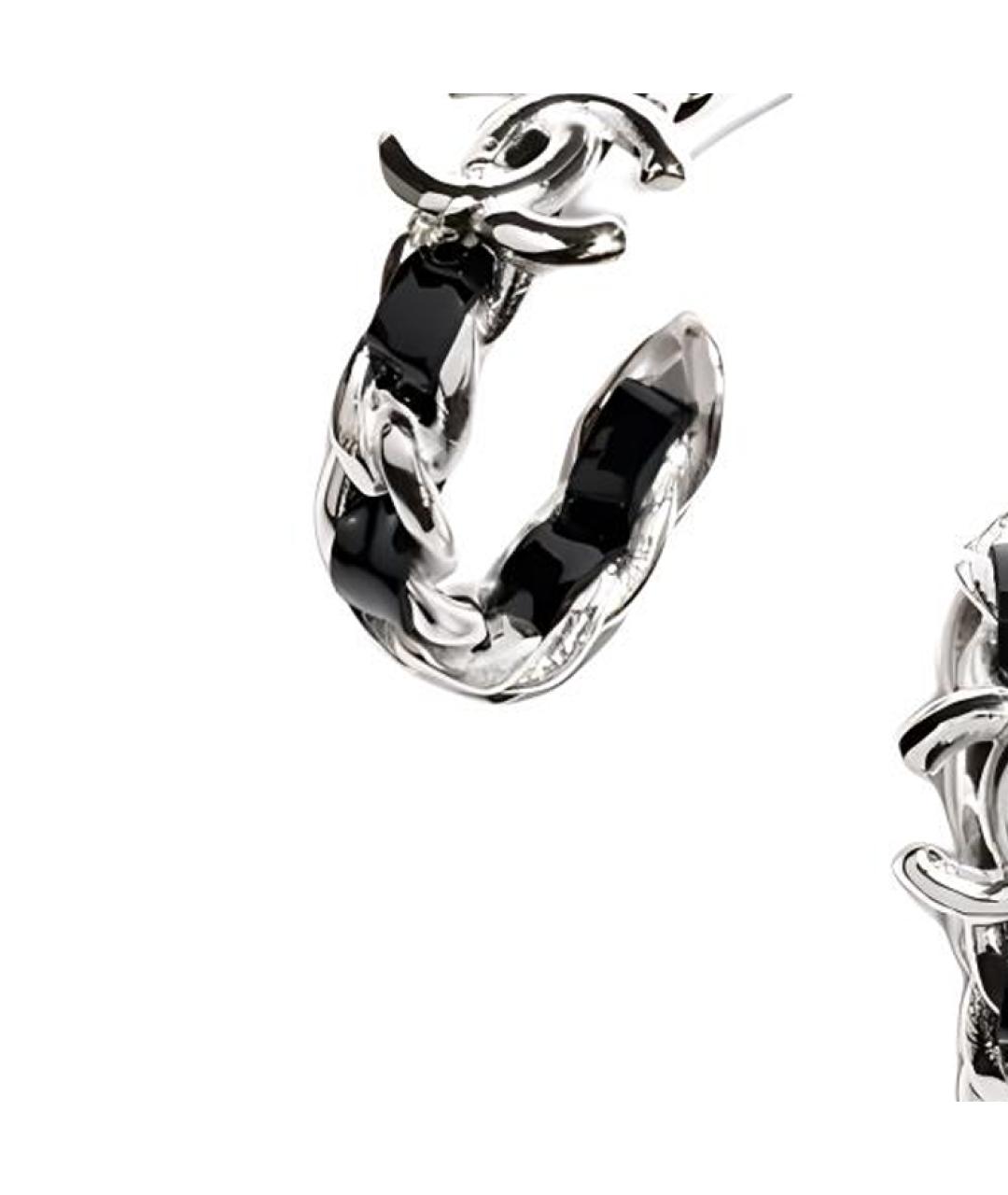 CHANEL Черные металлические серьги, фото 3