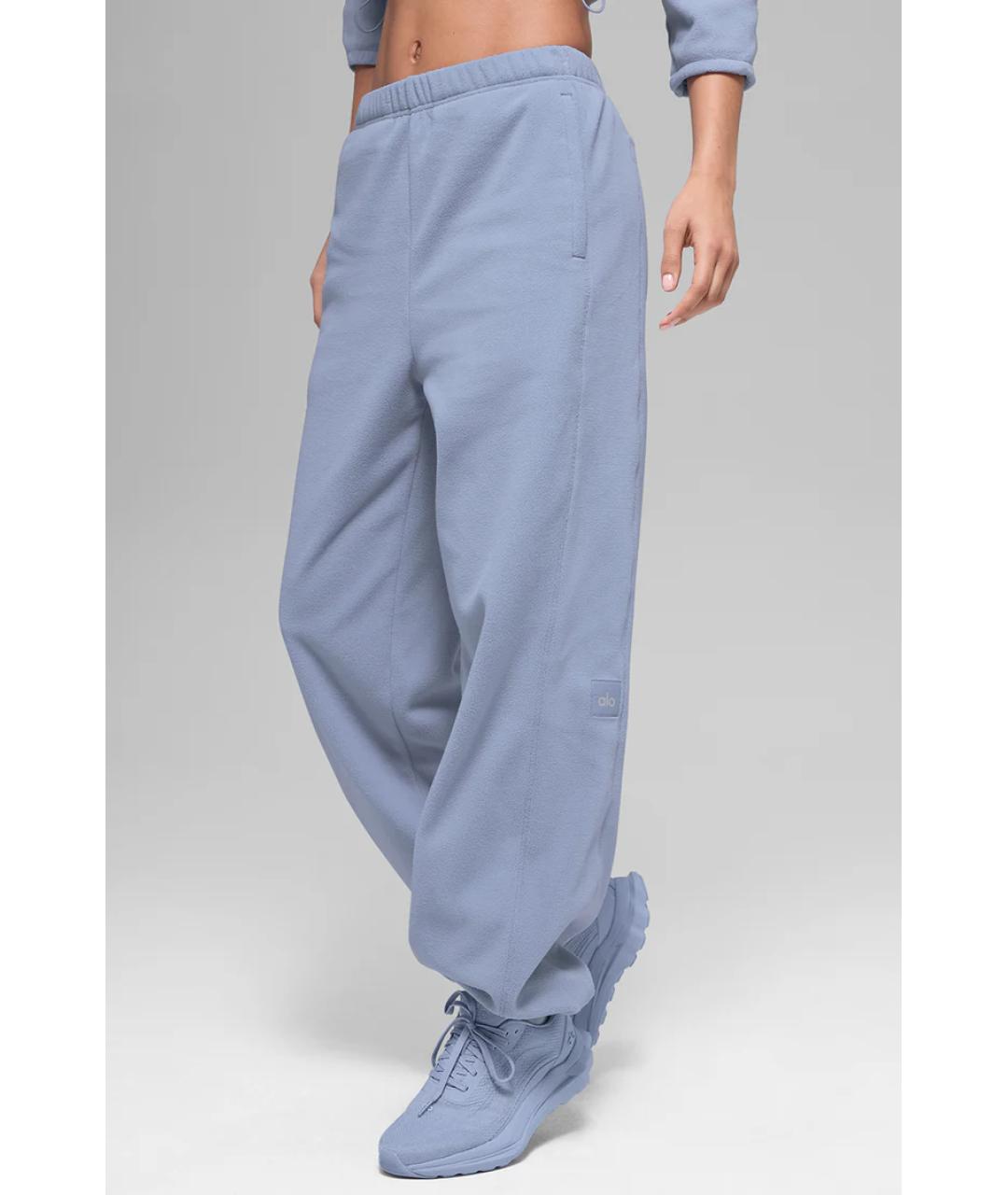 ALO YOGA Голубые хлопковые спортивные брюки и шорты, фото 3