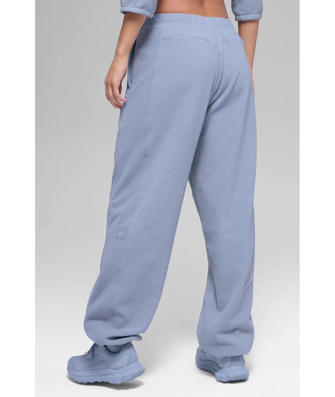 ALO YOGA Голубые хлопковые спортивные брюки и шорты, фото 4