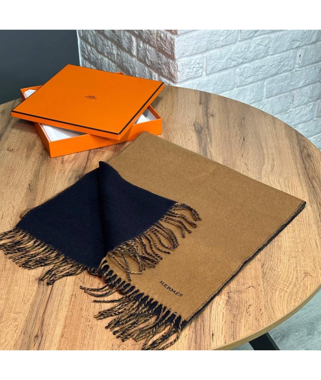 HERMES Мульти кашемировый шарф, фото 2