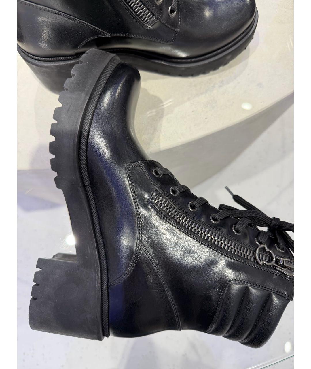 MONCLER Черные кожаные ботинки, фото 5