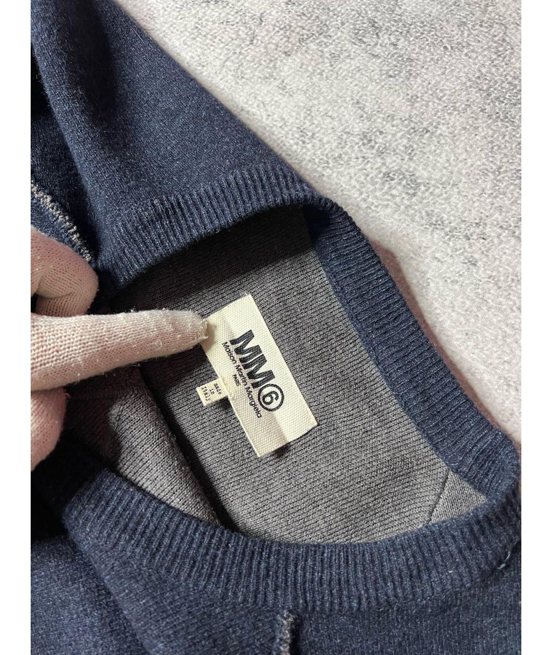 MM6 MAISON MARGIELA Серое шерстяное повседневное платье, фото 4