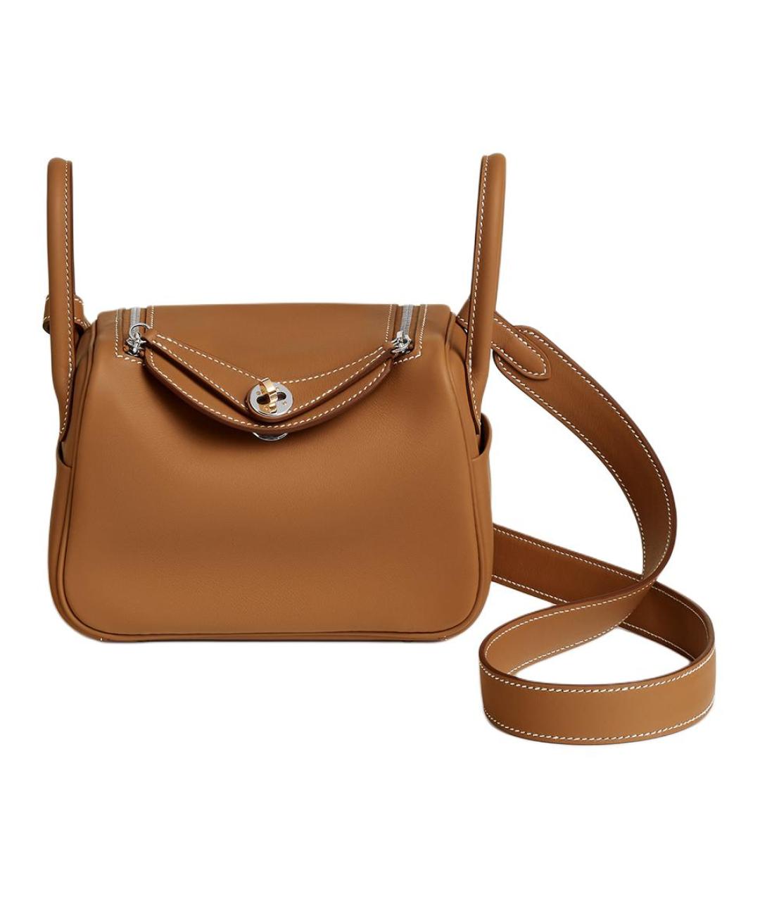 HERMES Коричневая кожаная сумка через плечо, фото 1