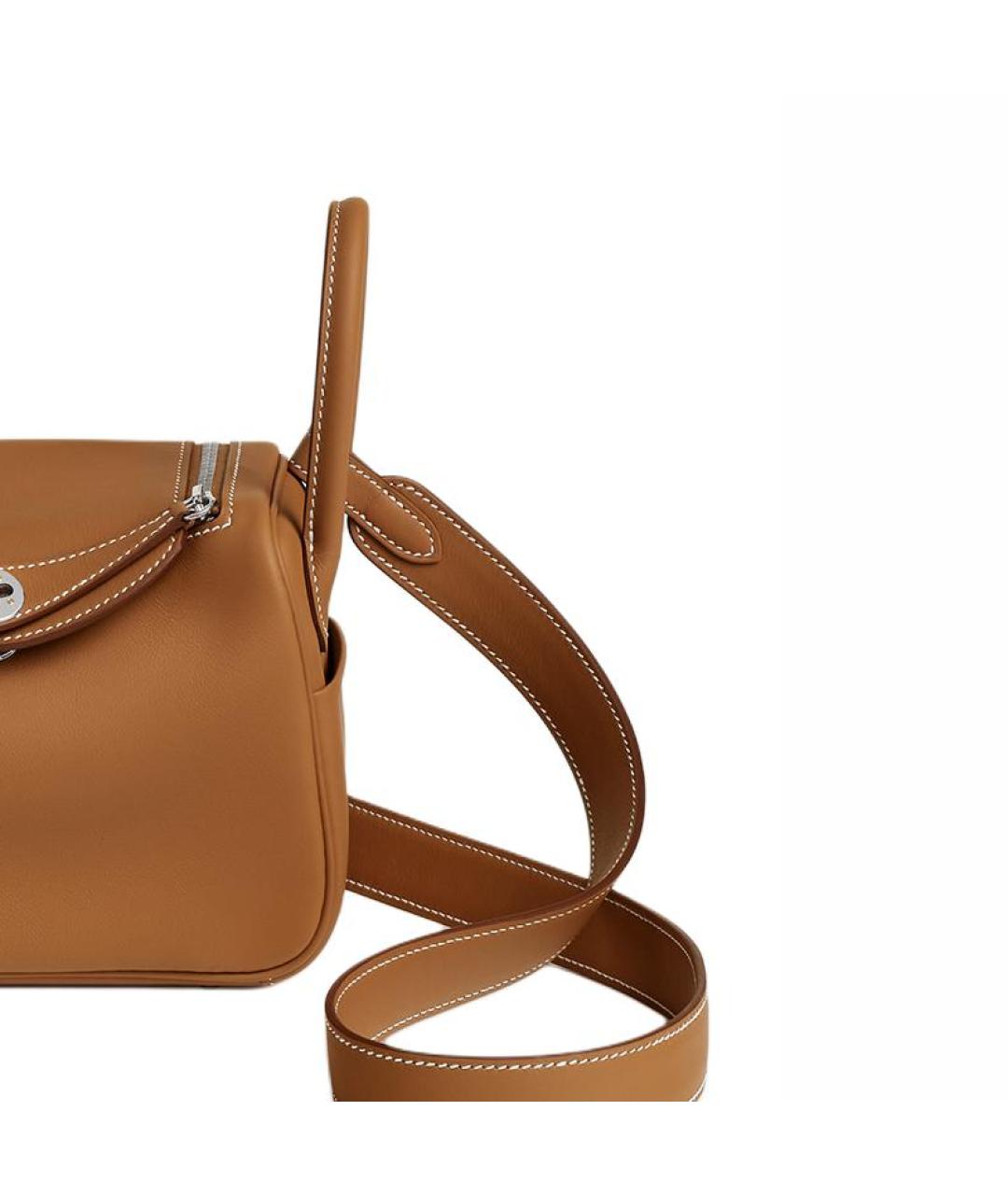 HERMES Коричневая кожаная сумка через плечо, фото 4