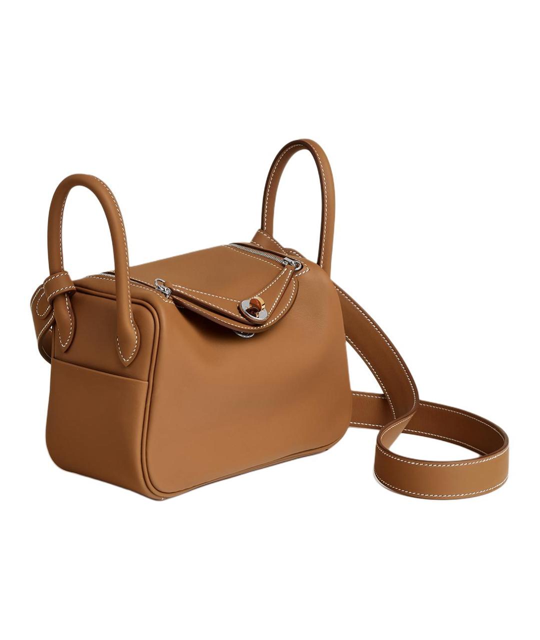 HERMES Коричневая кожаная сумка через плечо, фото 2