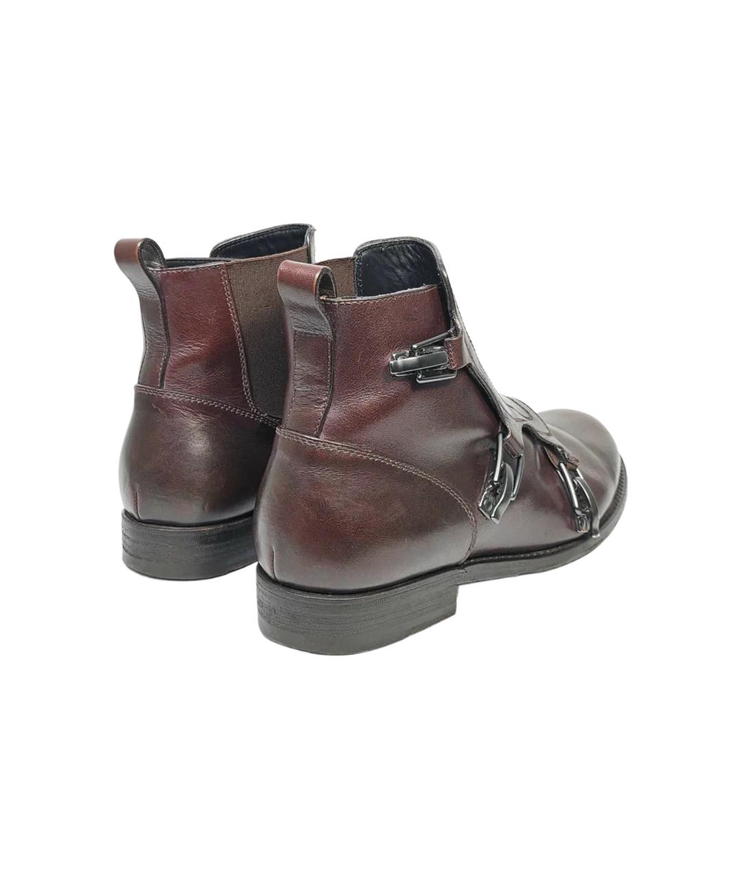 BOTTEGA VENETA Коричневые кожаные высокие ботинки, фото 7