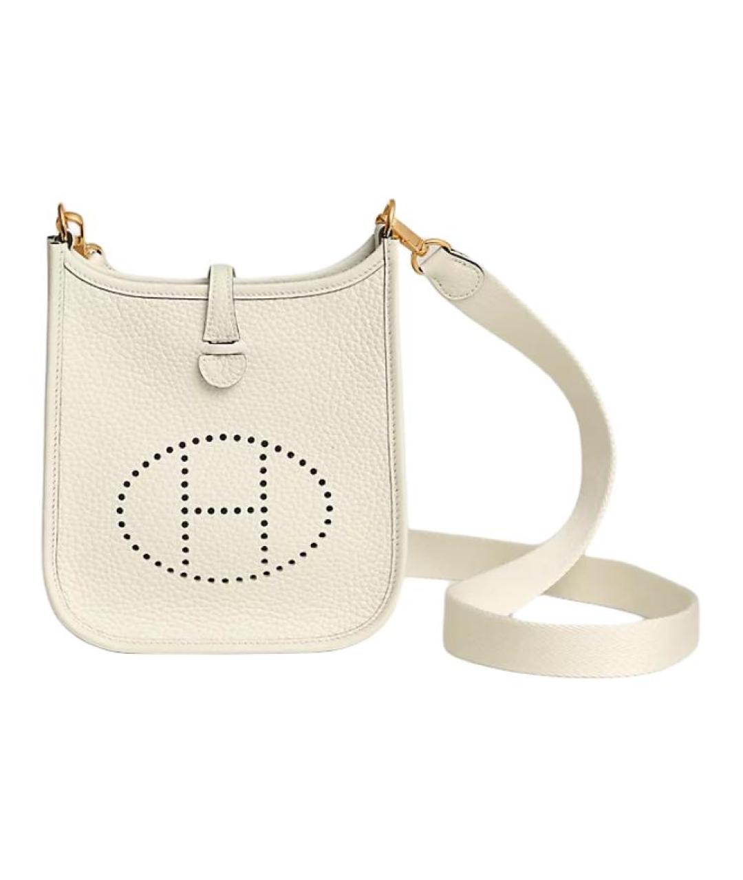 HERMES Бежевая кожаная сумка через плечо, фото 5