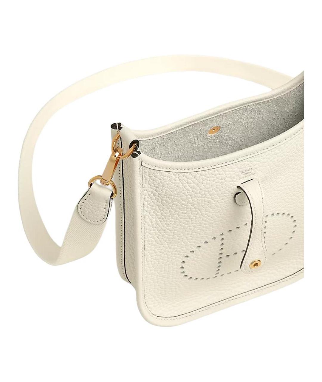 HERMES Бежевая кожаная сумка через плечо, фото 4