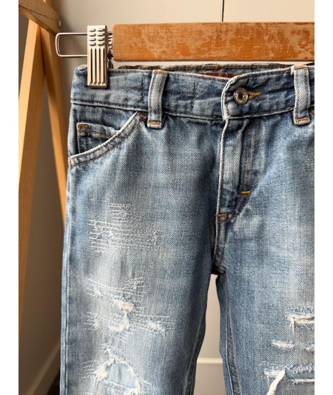 DOLCE & GABBANA KIDS Синие хлопковые детские джинсы, фото 3