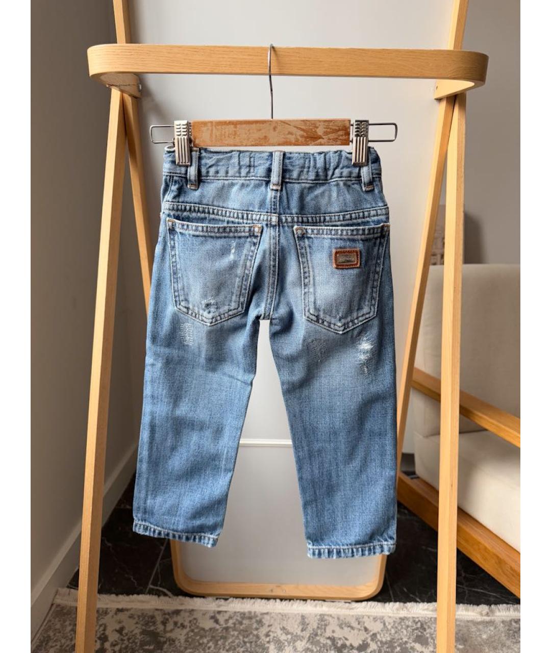 DOLCE & GABBANA KIDS Синие хлопковые детские джинсы, фото 2