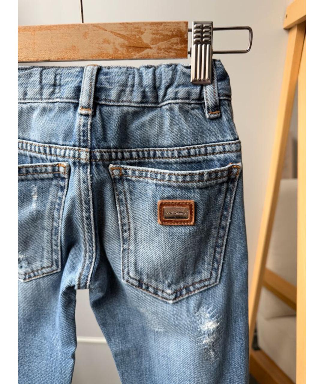 DOLCE & GABBANA KIDS Синие хлопковые детские джинсы, фото 5