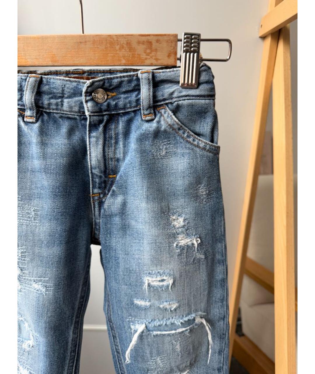 DOLCE & GABBANA KIDS Синие хлопковые детские джинсы, фото 6