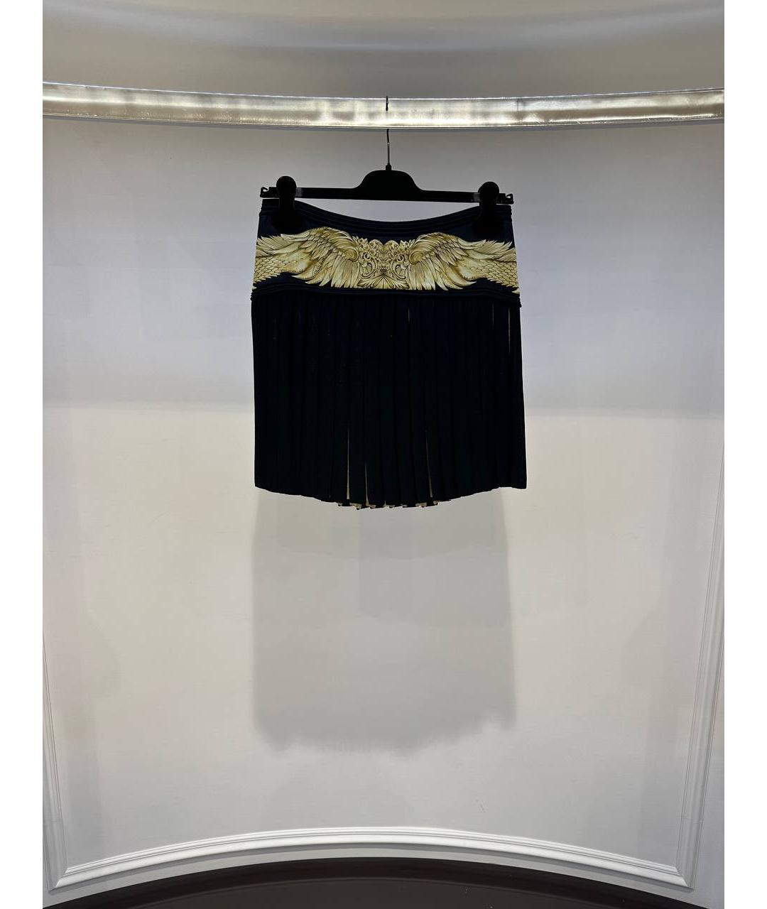 ROBERTO CAVALLI Черная вискозная юбка мини, фото 3