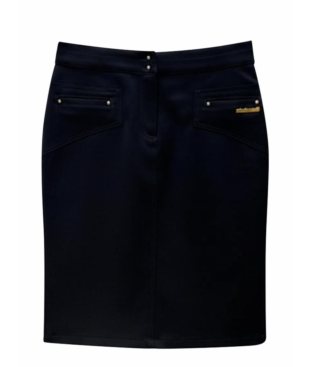 ROBERTO CAVALLI Черная шерстяная юбка миди, фото 1