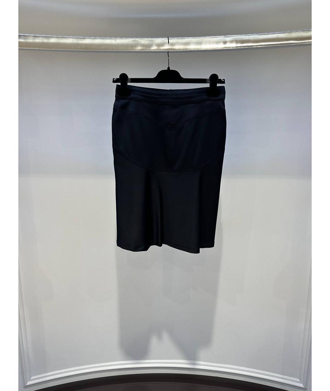 ROBERTO CAVALLI Черная шерстяная юбка миди, фото 3